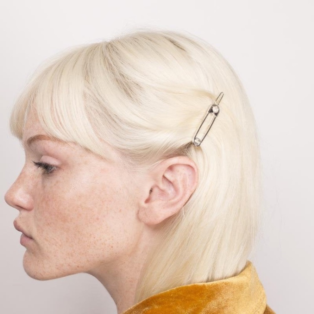 🎉 New Silver Safety Pin Style Hair Clip